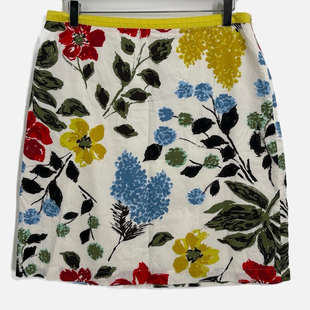 Boden Cotton Floral A Line Skirt - Size 10